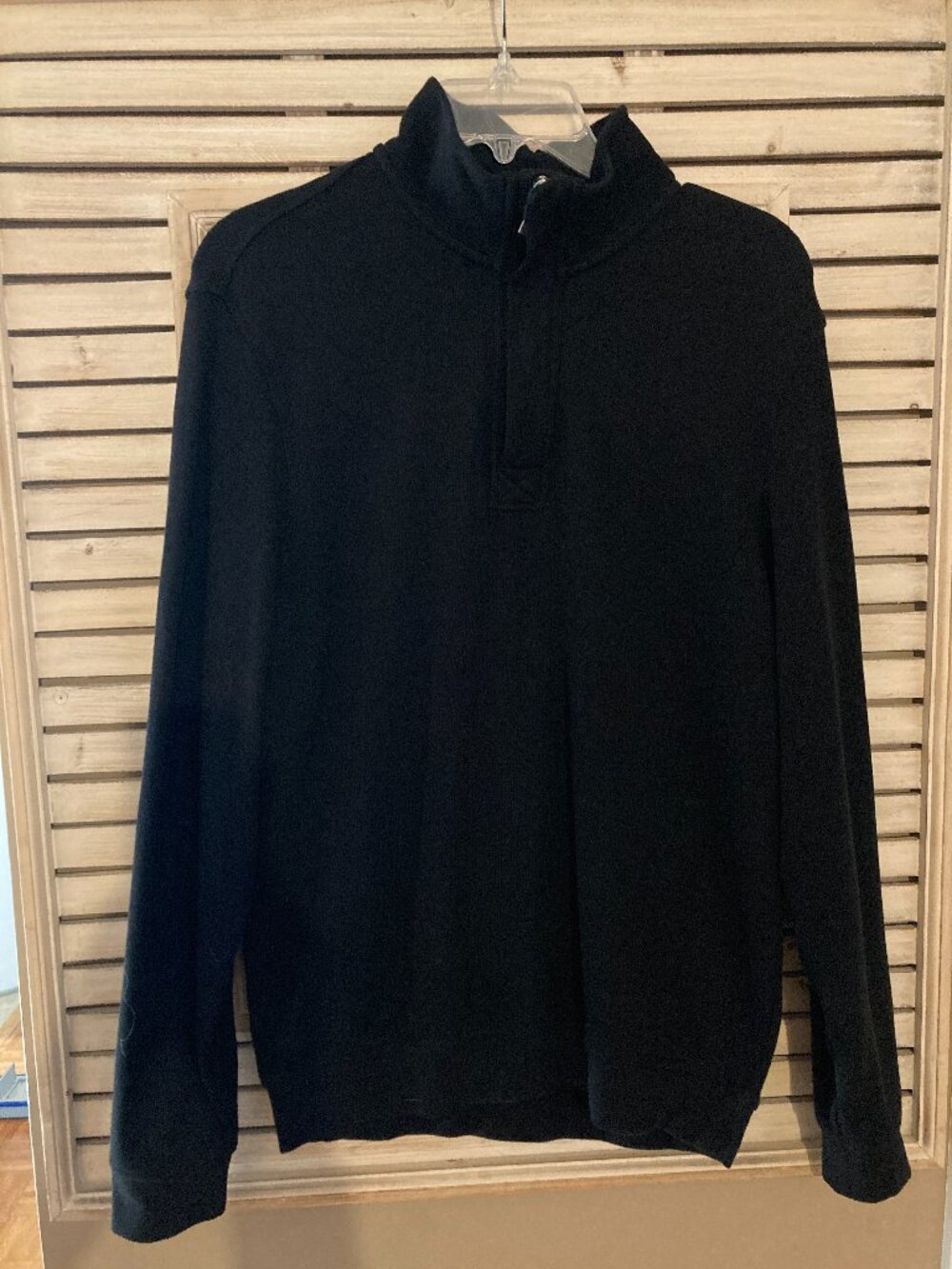 Bobby Jones Men's Small Black w/tan trim Peruvian Pullover Quarter Zip Sweater